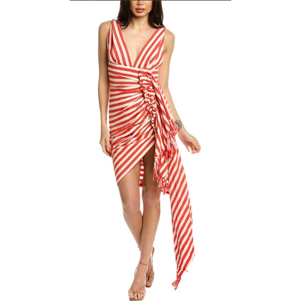 Just Bee Queen Tulum Maxi Dress with Red Stripes, XS